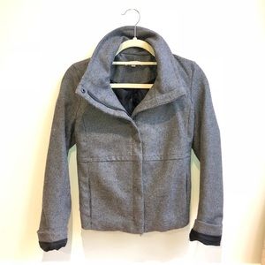 GAP Charcoal Cropped Wool Blend Jacket - XS